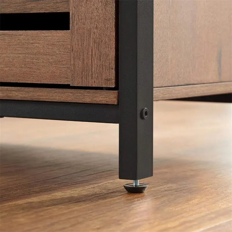 Industrial End Side Table with Adjustable Shelf