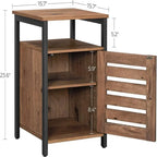 Industrial End Side Table with Adjustable Shelf