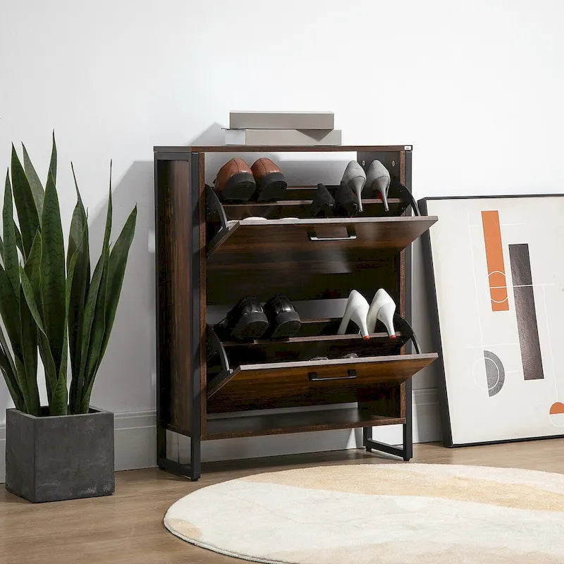 QQ Shoe Cabinet with 2 Flip Drawers
