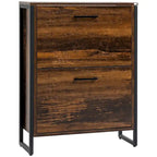 Narrow Shoe Cabinet with 2 Flip Storage Drawers