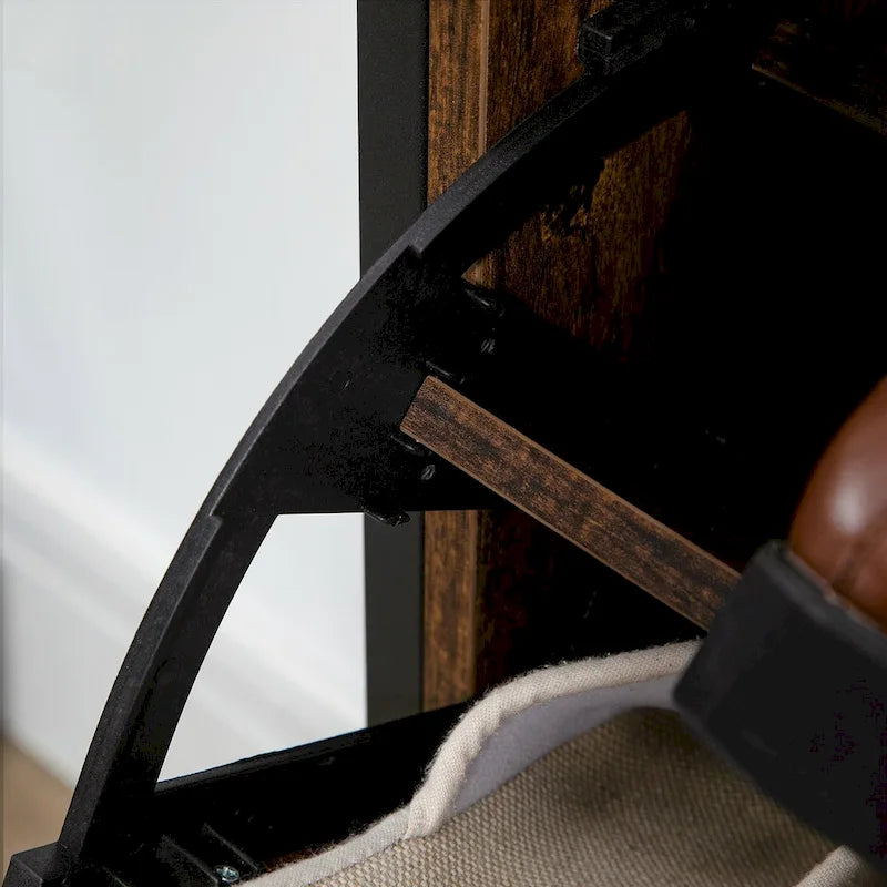Narrow Shoe Cabinet with 2 Flip Storage Drawers