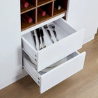 Coffee Bar Cabinet Kitchen Buffet with Storage Adjustable Shelves and Lighting