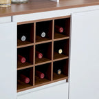 Coffee Bar Cabinet Kitchen Buffet with Storage Adjustable Shelves and Lighting