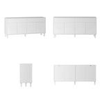 Buffet Storage Cabinet with Pine Leg and Adjustable Interior Sideboard - 63