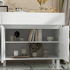 Buffet Storage Cabinet with Pine Leg and Adjustable Interior Sideboard - 63
