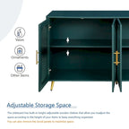 60 inches Wood TV Stand with Storage Cabinet and Glass Door