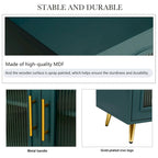 60 inches Wood TV Stand with Storage Cabinet and Glass Door