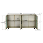 60 inches Wood TV Stand with Storage Cabinet and Glass Door