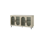 60 inches Wood TV Stand with Storage Cabinet and Glass Door