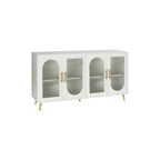 60 inches Wood TV Stand with Storage Cabinet and Glass Door