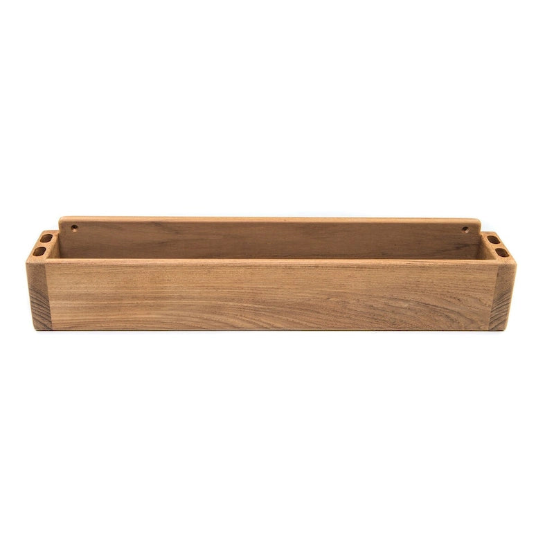 Solid Teak Wall-Mount or Freestanding Storage Rack