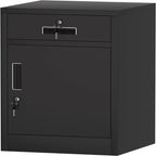 Metal Storage Cabinet with Lockable Drawer Door