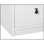 Gray Oak Top and White Finish 3-Drawer Cabinet