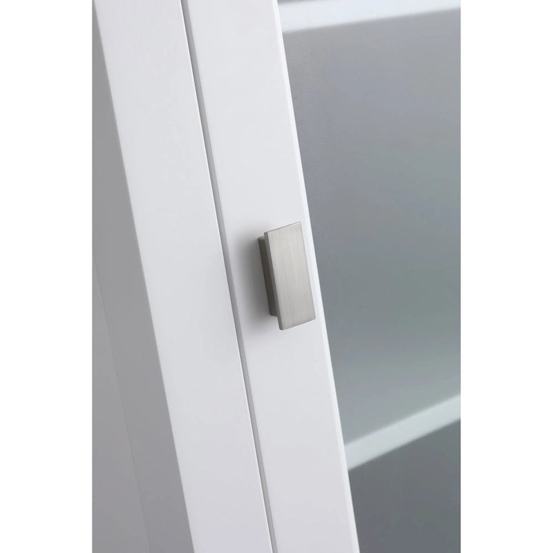 Wooden Linen Cabinet with Drawers Glass Door - 66 inches
