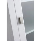 Wooden Linen Cabinet with Drawers Glass Door - 66 inches