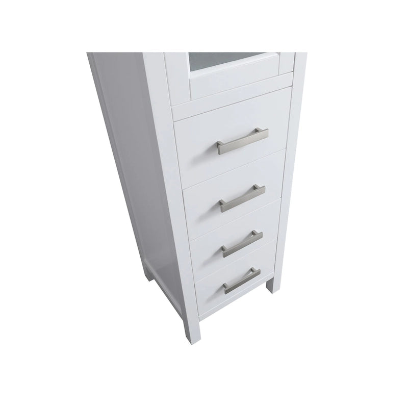 Wooden Linen Cabinet with Drawers Glass Door - 66 inches