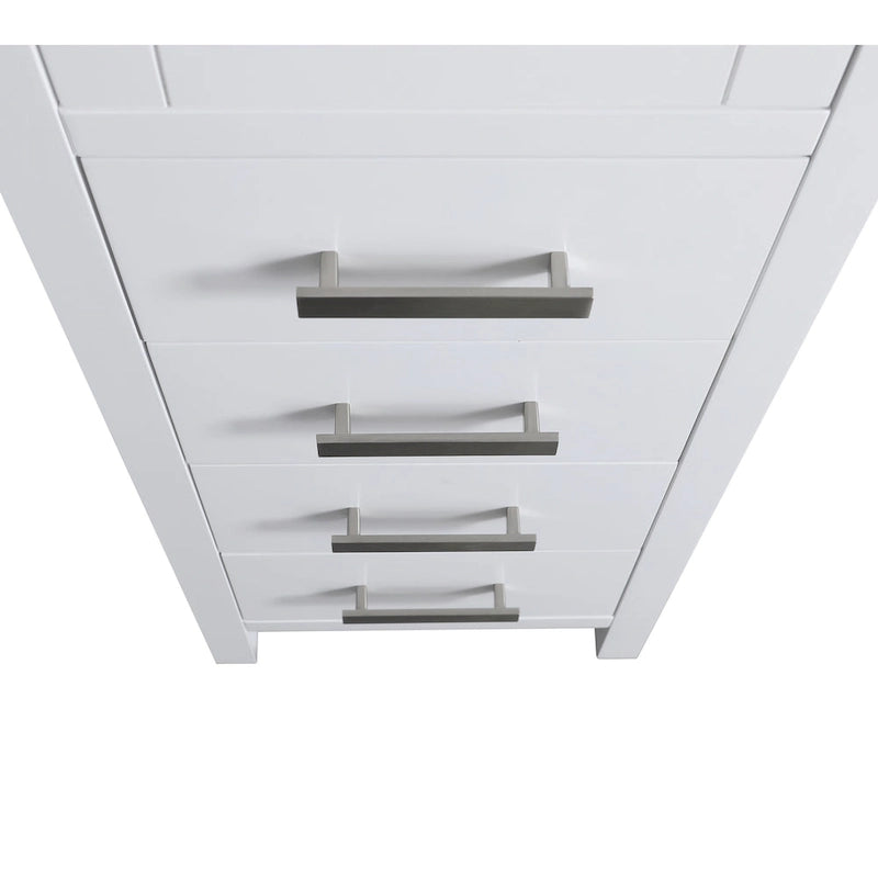Wooden Linen Cabinet with Drawers Glass Door - 66 inches