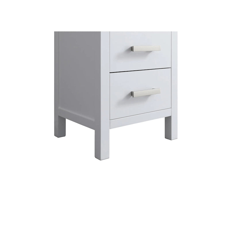 Wooden Linen Cabinet with Drawers Glass Door - 66 inches