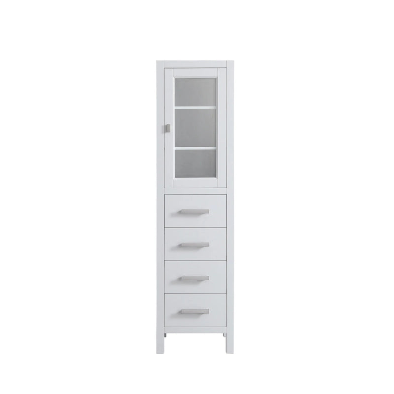 Wooden Linen Cabinet with Drawers Glass Door - 66 inches