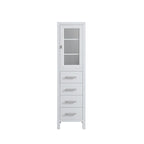 Wooden Linen Cabinet with Drawers Glass Door - 66 inches