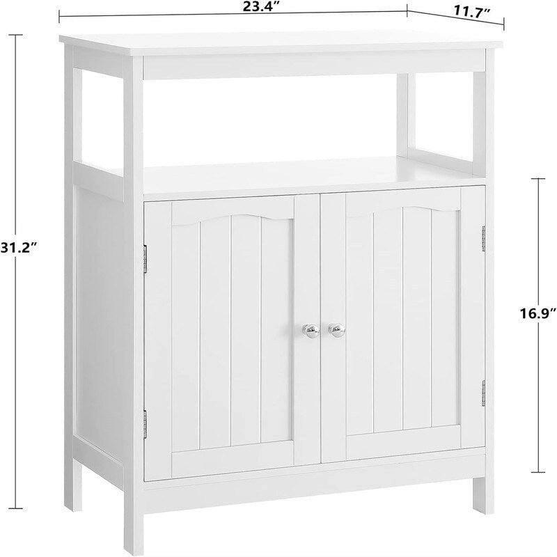 White MDF Bathroom Cabinet with Adjustable Shelf