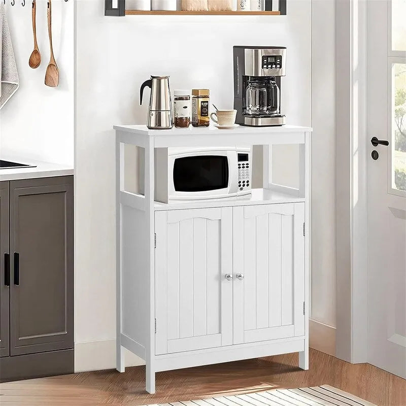 White MDF Bathroom Cabinet with Adjustable Shelf