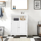 White MDF Bathroom Cabinet with Adjustable Shelf