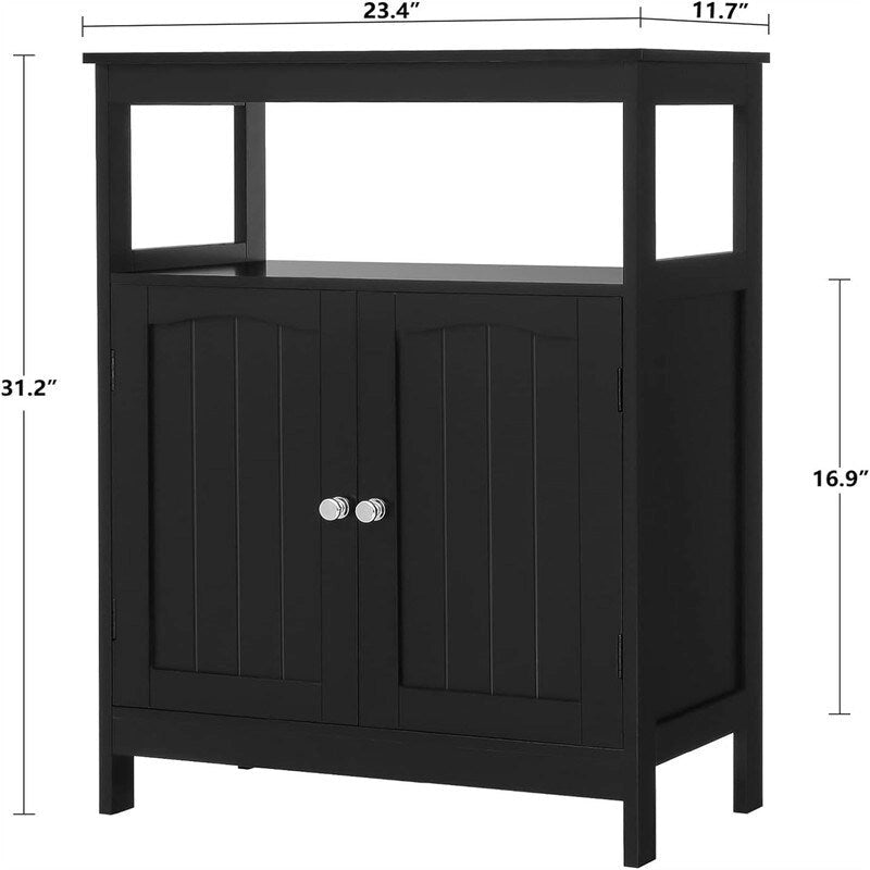 White MDF Bathroom Cabinet with Adjustable Shelf