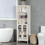 Tall Bathroom Storage Cabinet w/3 Tier Shelf,Freestanding Linen Tower