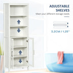Tall Bathroom Storage Cabinet w/3 Tier Shelf,Freestanding Linen Tower