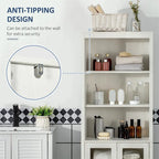 Tall Bathroom Storage Cabinet w/3 Tier Shelf,Freestanding Linen Tower