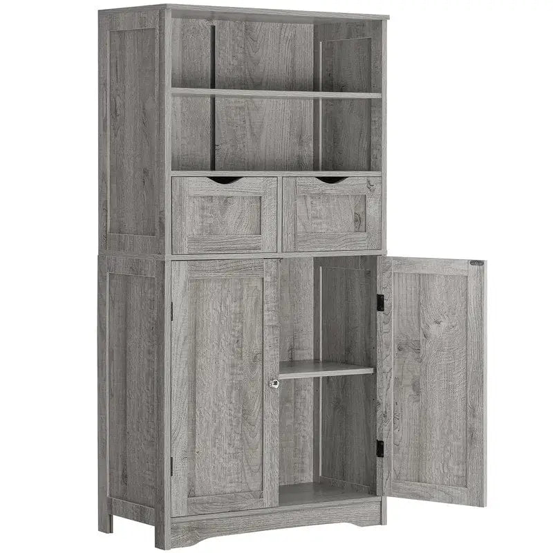 Tall MDF Storage Cabinet with Drawers Adjustable Shelves - 11.8D x 23.6W x 49.6H