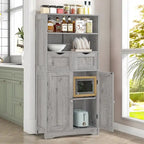 Tall MDF Storage Cabinet with Drawers Adjustable Shelves - 11.8D x 23.6W x 49.6H
