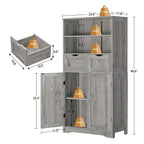 Tall MDF Storage Cabinet with Drawers Adjustable Shelves - 11.8D x 23.6W x 49.6H