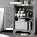 Tall Narrow Bathroom Storage Cabinet with Adjustable Shelves Doors