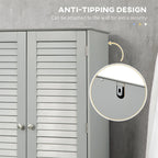 Tall Narrow Bathroom Storage Cabinet with Adjustable Shelves Doors