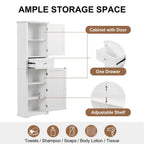 Tall Bathroom Storage Cabinet Freestanding Storage Cabinet with Drawer and Adjustable Shelf