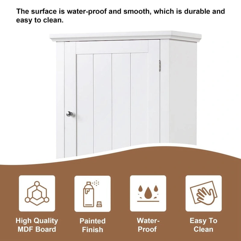 Tall Bathroom Storage Cabinet Freestanding Storage Cabinet with Drawer and Adjustable Shelf