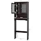 Bathroom Toilet Storage Cabinet with Adjustable Shelf - 9.06D x 24.8W x 65.75H