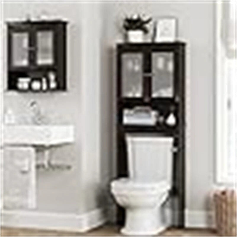 Bathroom Toilet Storage Cabinet with Adjustable Shelf - 9.06D x 24.8W x 65.75H