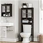 Bathroom Toilet Storage Cabinet with Adjustable Shelf - 9.06D x 24.8W x 65.75H