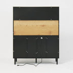 59 H Buffet Sideboard Cabinet with Storage Door & Power Outlet, Farmhouse Coffee Bar Cabinet with Wine Rack, Kitchen Pantry