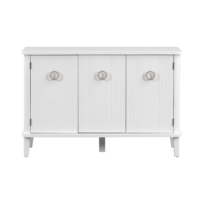 Simple Solid Wood Veneer Ash Cabinet with Round Alloy Handles