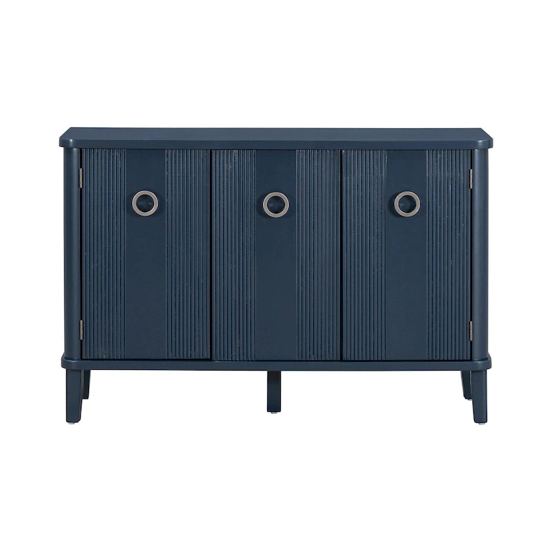 Simple Solid Wood Veneer Ash Cabinet with Round Alloy Handles