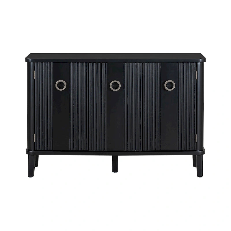 Simple Solid Wood Veneer Ash Cabinet with Round Alloy Handles