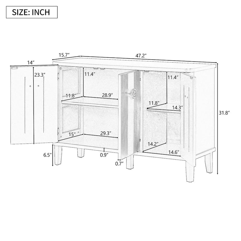 Simple Solid Wood Veneer Ash Cabinet with Round Alloy Handles