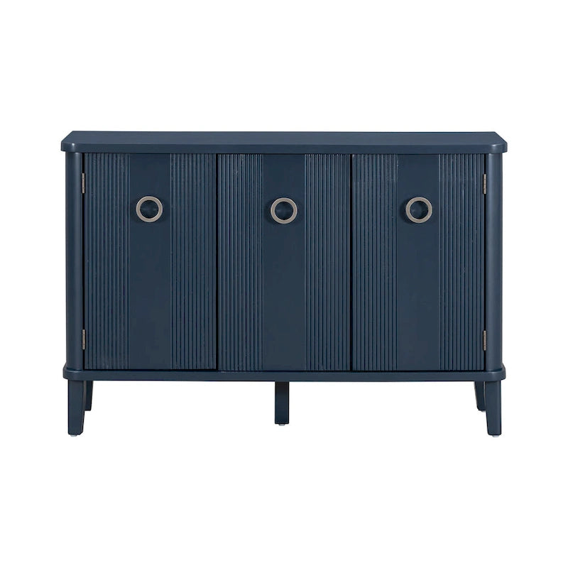 Simple Solid Wood Veneer Ash Cabinet with Round Alloy Handles