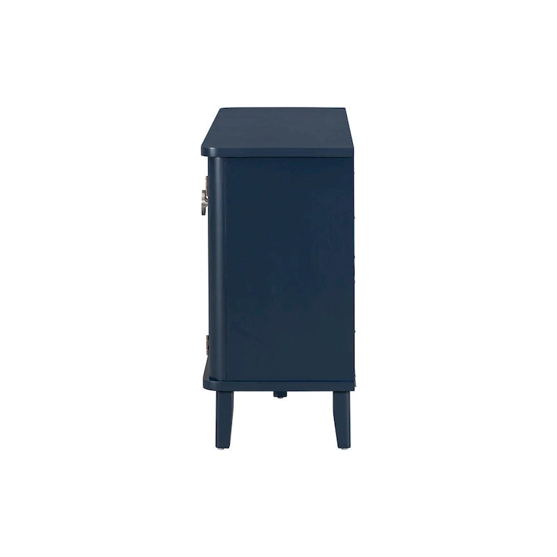 Simple Solid Wood Veneer Ash Cabinet with Round Alloy Handles