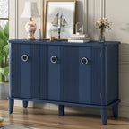 Simple Solid Wood Veneer Ash Cabinet with Round Alloy Handles