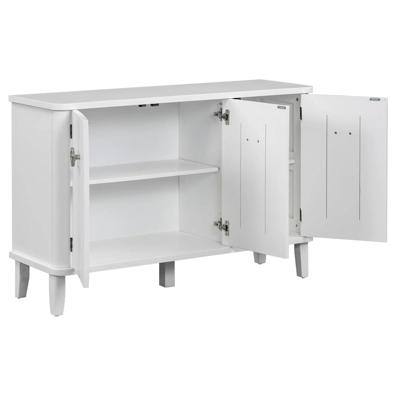 Simple Solid Wood Veneer Ash Cabinet with Round Alloy Handles